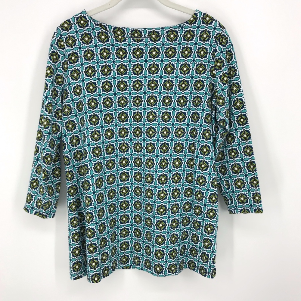 100% Cotton Blue and Green Floral Pattern Shirt